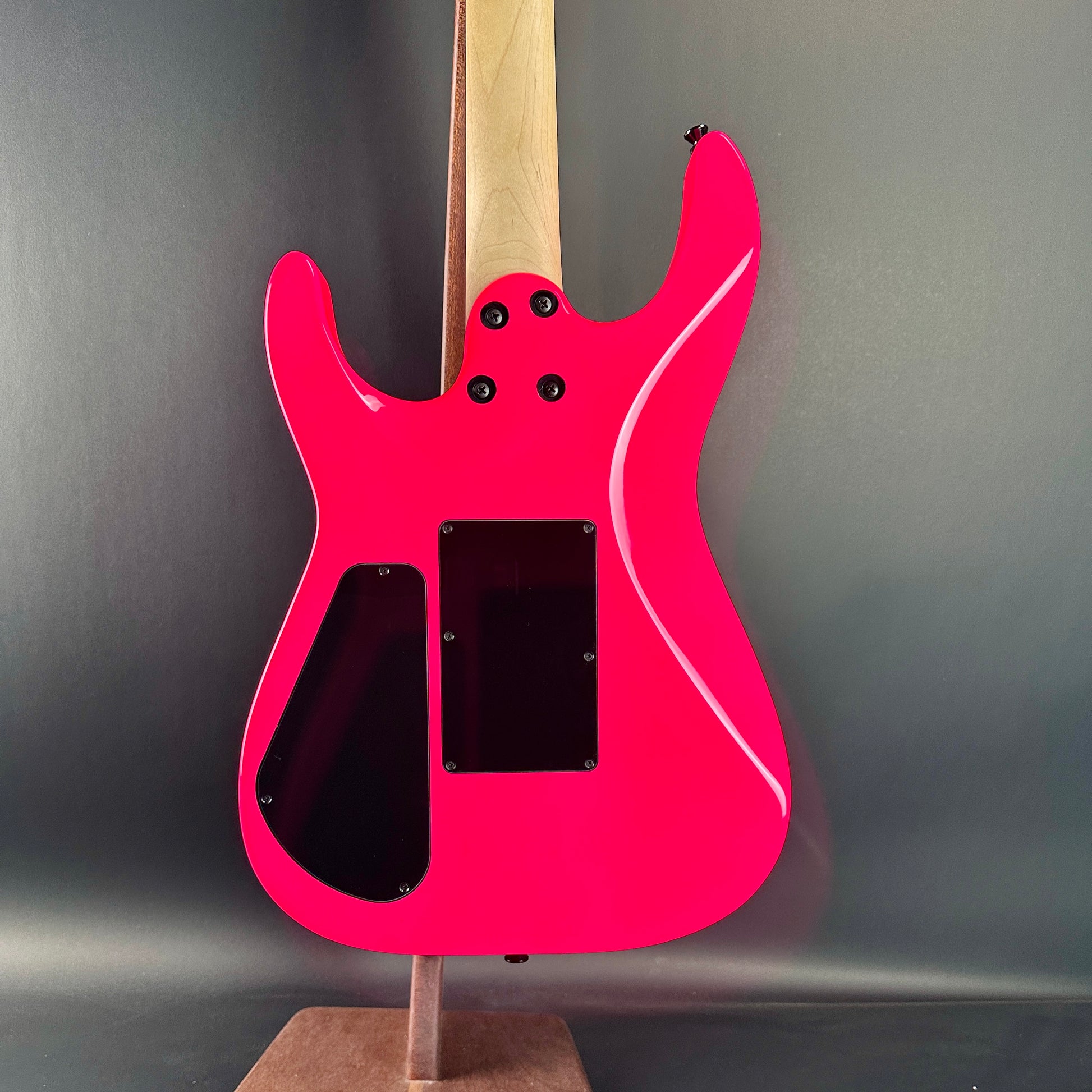 Back of Used Jackson Pro Series Dinky DK2 Ebony Fingerboard Neon Pink.