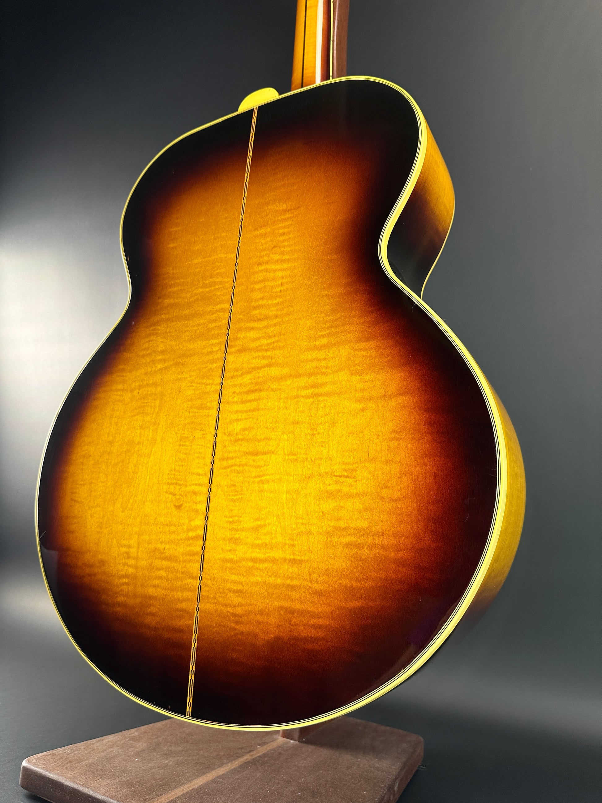 Back angle of Vintage 1954 Gibson SJ-200 Sunburst.