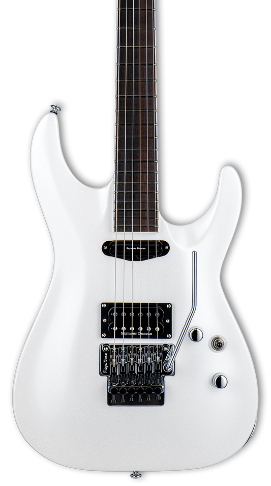 Frontal of ESP LTD Horizon Custom ’87 Pearl White.