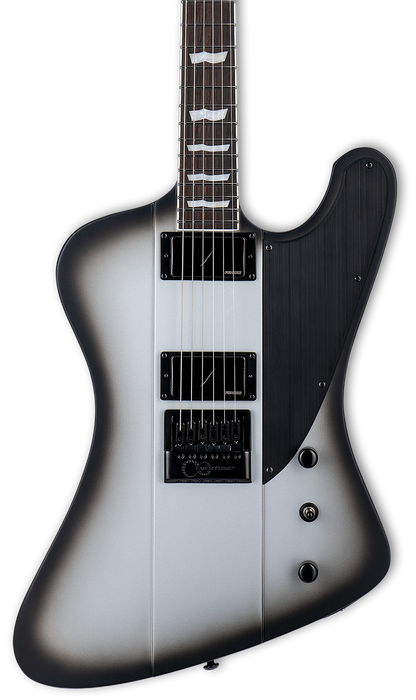 Front of ESP  LTD Phoenix-1000 EverTune Silver Sunburst Satin.