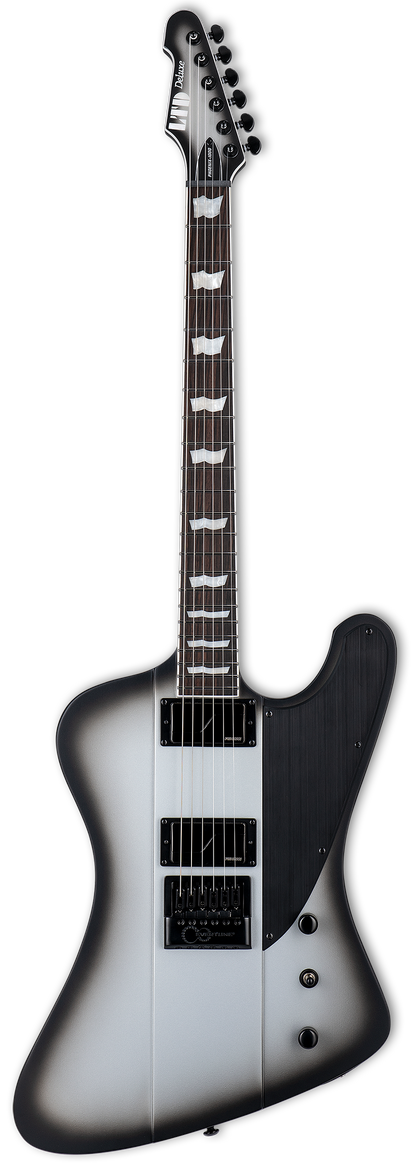 Full frontal of ESP  LTD Phoenix-1000 EverTune Silver Sunburst Satin.