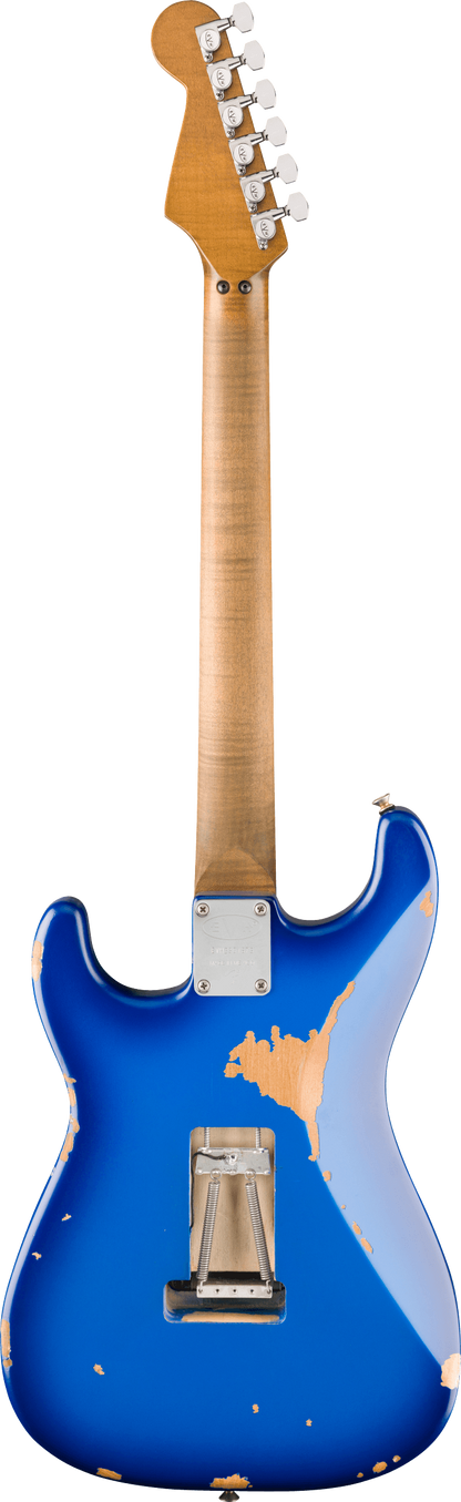 Back of EVH Limited Edition Frankenstein Relic Series MP Blueburst.