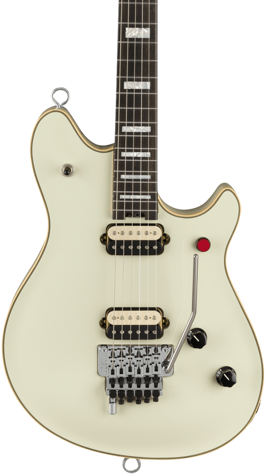 Front of EVH MIJ Series Wolfgang Signature Ivory.