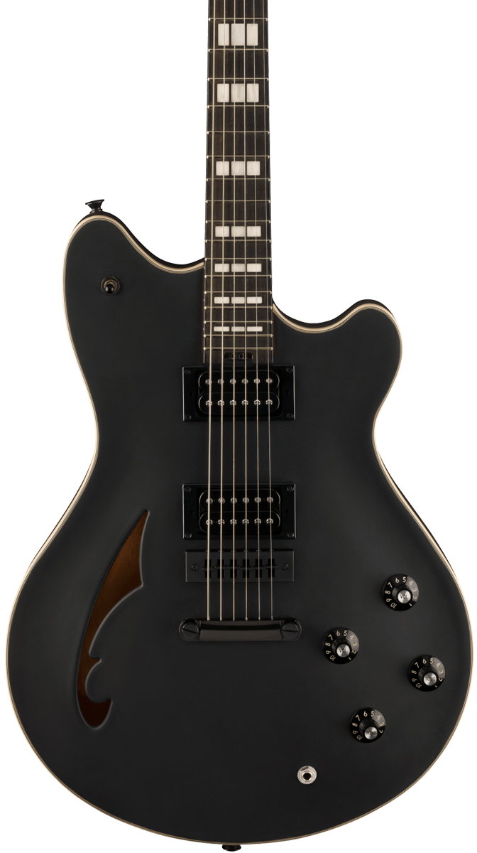 Front of EVH SA126 Special Solid Stealth Black Ebony.