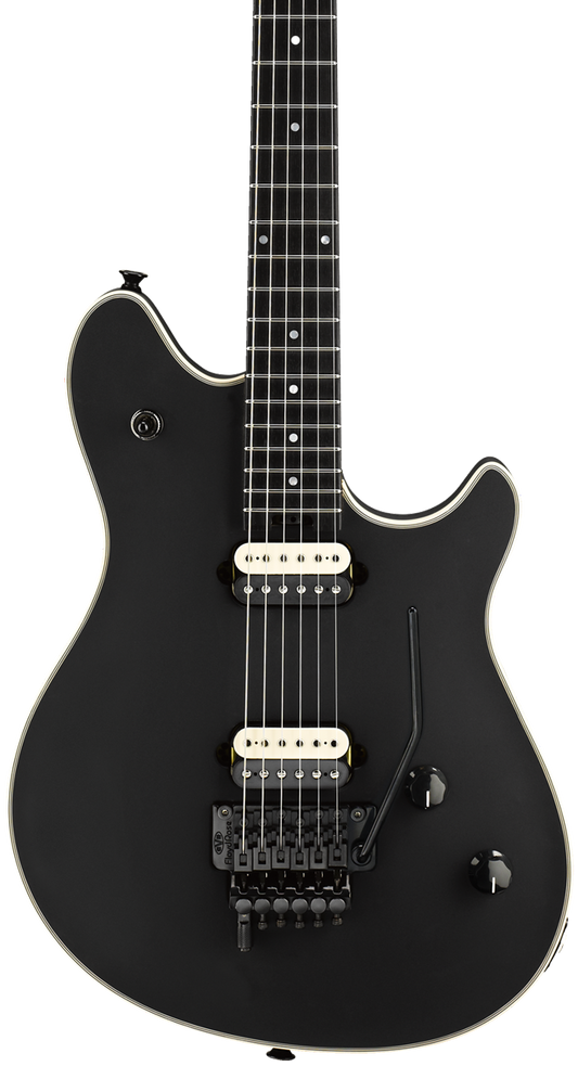 Front of EVH Wolfgang Stealth Ebony Fingerboard Stealth Black.