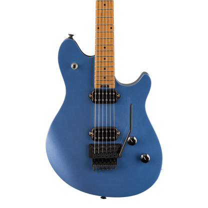 Front of EVH Wolfgang WG Standard Baked Maple Fingerboard Pelham Blue.