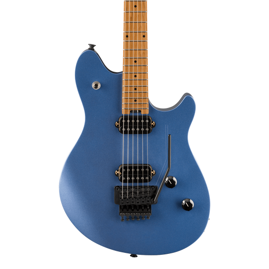 Front of EVH Wolfgang WG Standard Baked Maple Fingerboard Pelham Blue.