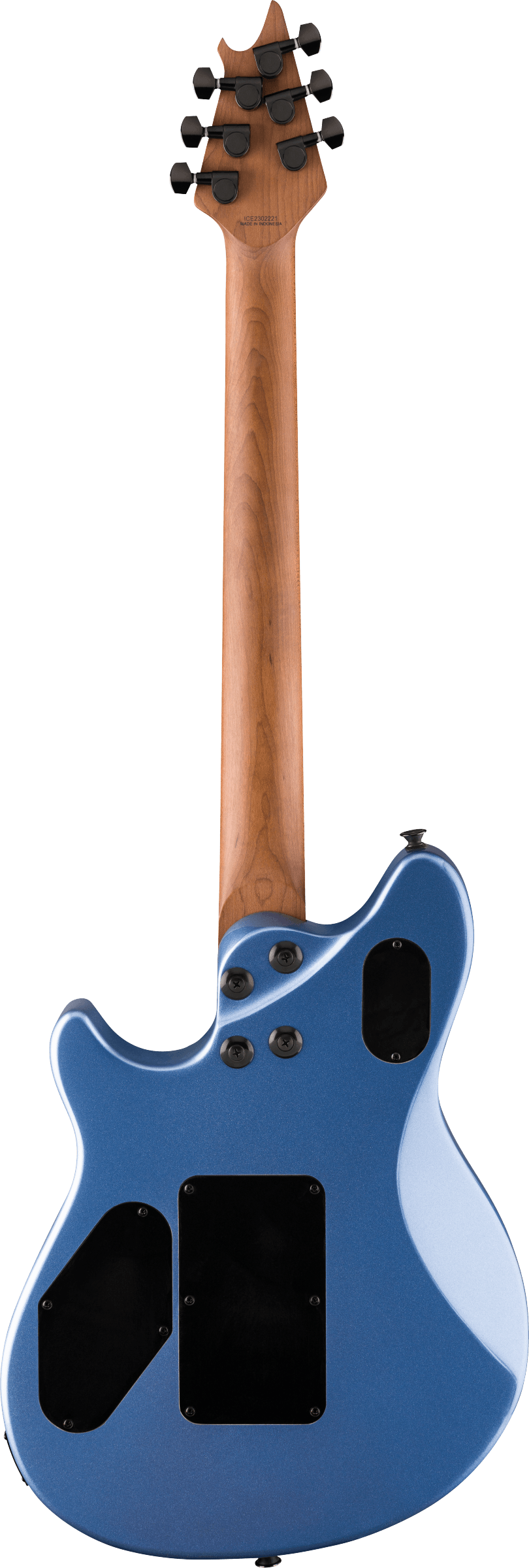 Back of EVH Wolfgang WG Standard Baked Maple Fingerboard Pelham Blue.