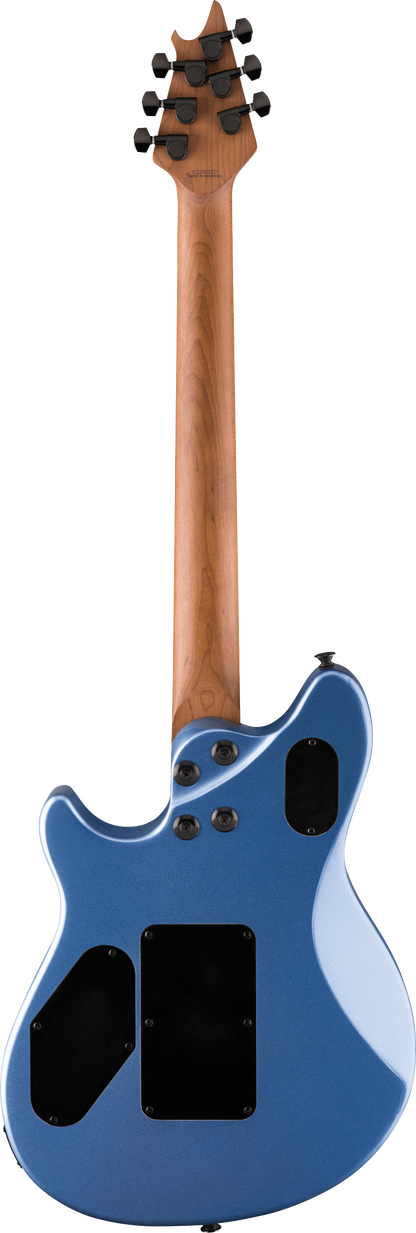 Back of EVH Wolfgang WG Standard Baked Maple Fingerboard Pelham Blue.