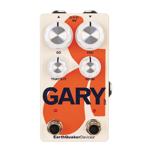 Top down of Earthquaker Devices Gary Automatic Pulse Width Modulation Fuzz and Dynamic Natural Overdrive.