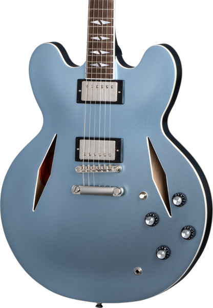 Front of Epiphone Dave Grohl DG-335 Pelham Blue.