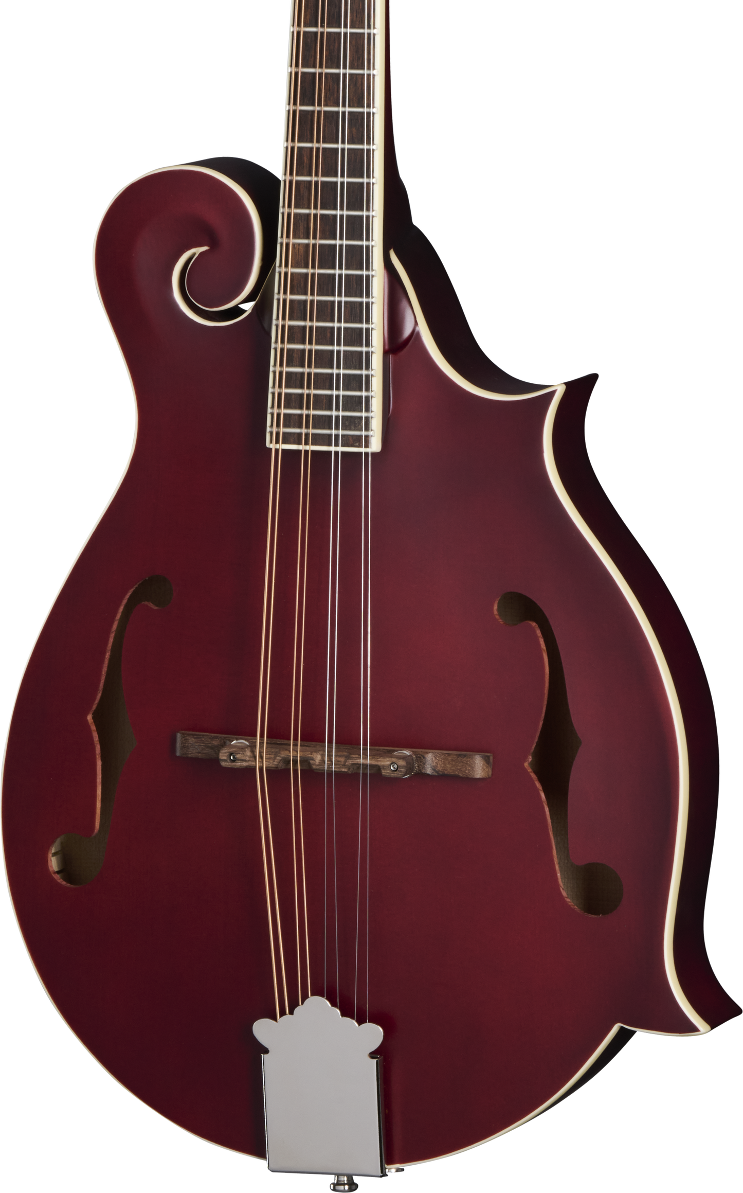 Front of Epiphone F-5 Studio Wine Red Satin.