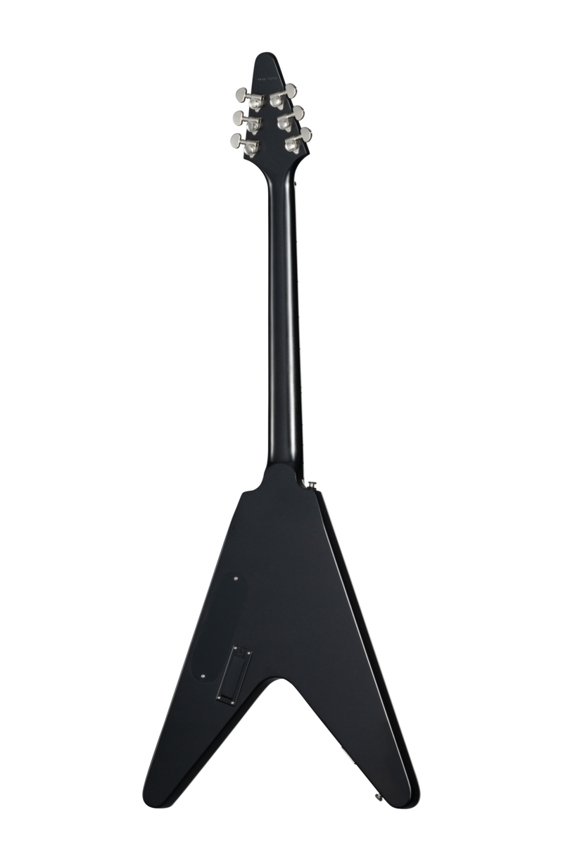 Back of Epiphone Flying V Prophecy Aged Jet Black Metallic.