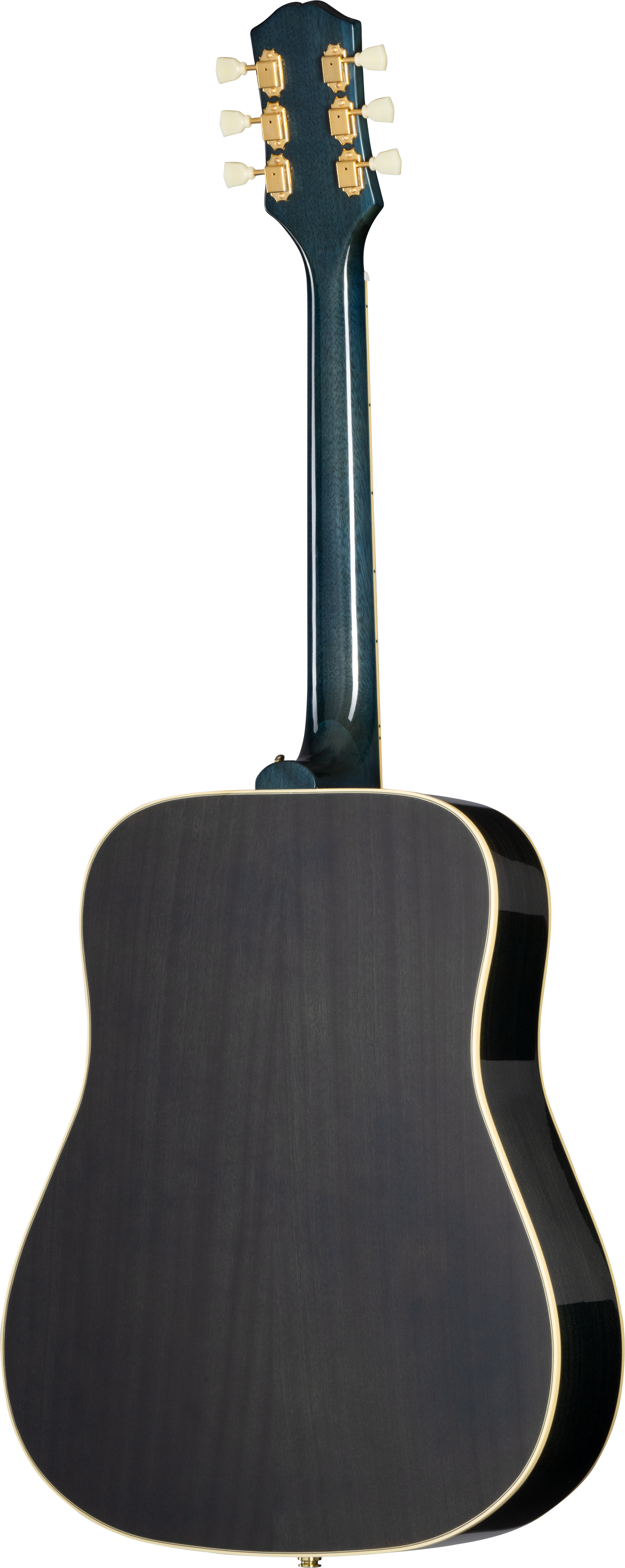 Back of Epiphone Miranda Lambert Bluebird Solid-Top Bluebonnet.