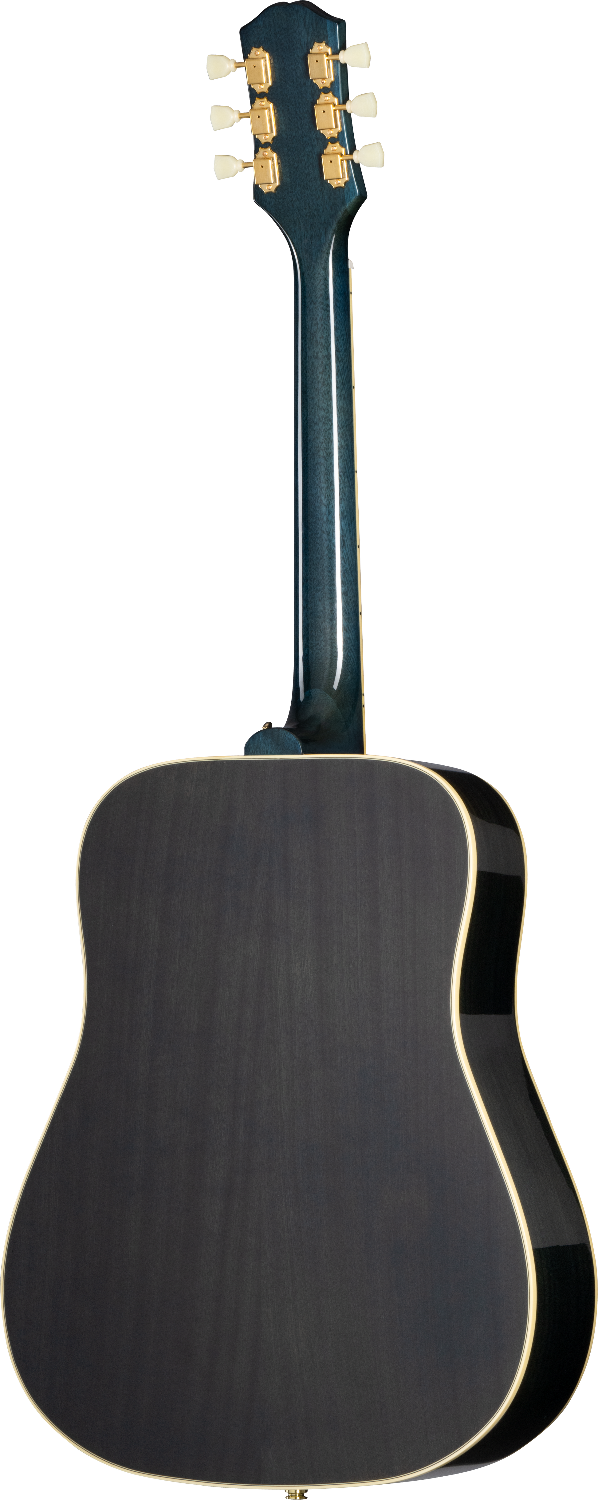 Back of Epiphone Miranda Lambert Bluebird Solid-Top Bluebonnet.