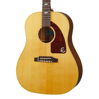 Front of Epiphone USA Texan Acoustic Electric Antique Natural.