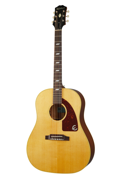 Full frontal of Epiphone USA Texan Acoustic Electric Antique Natural.