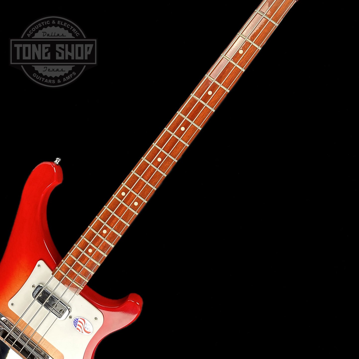 Fretboard of Used Rickenbacker 4003S Bass Fireglo.