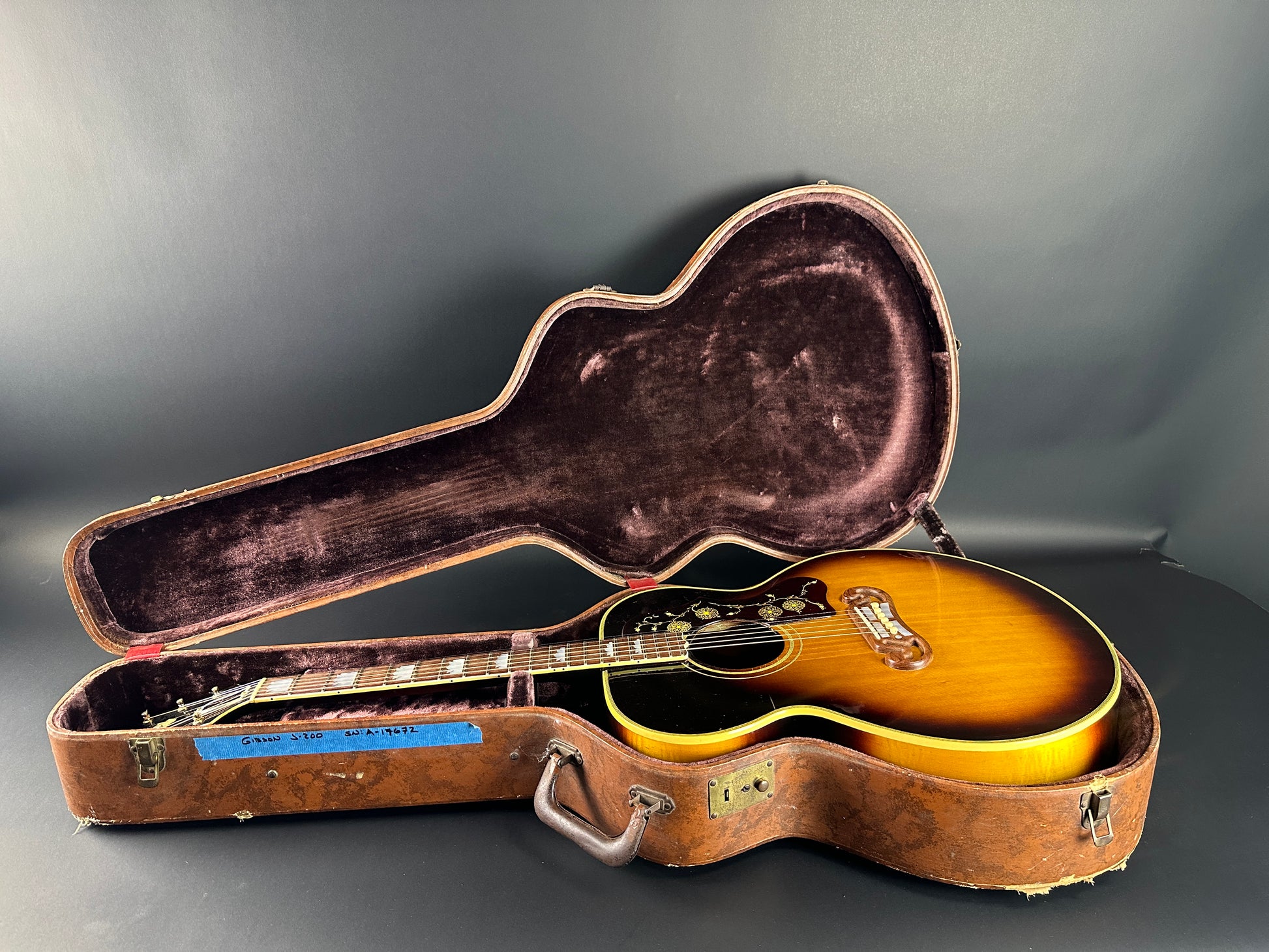 Vintage 1954 Gibson SJ-200 Sunburst in case.