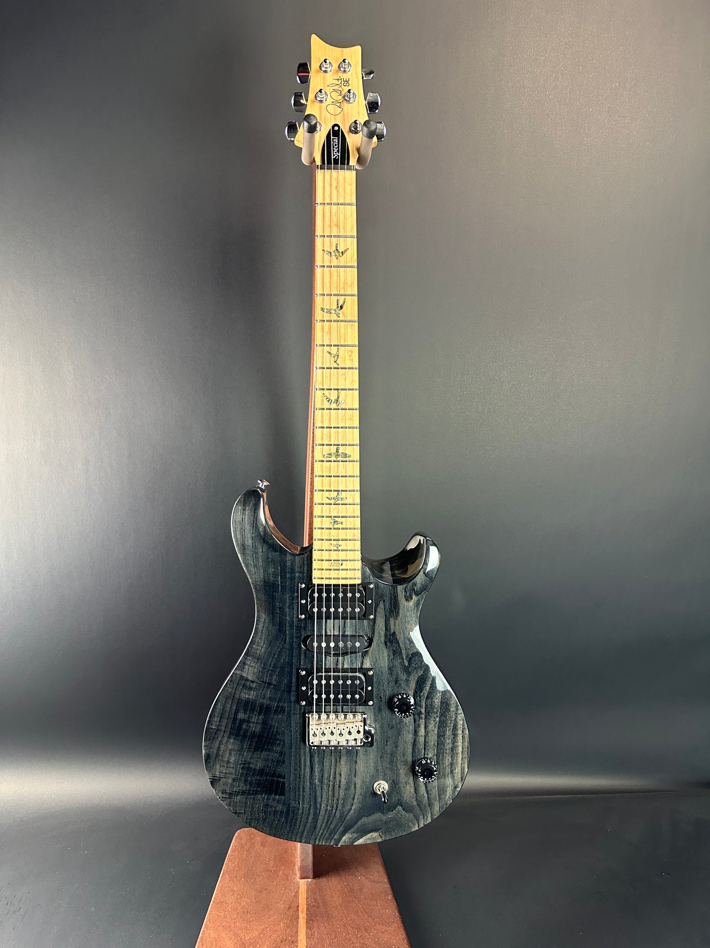 Full front of Used PRS SE Special Charcoal.