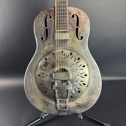 Front of Used Mule Resonator Guitar.