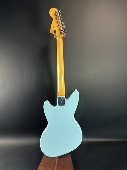 Full back of Used Fender Kurt Cobain Jagstang RW Sonic Blue.