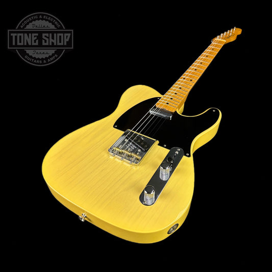Front angle of Used 2021 Fender Custom Shop '51 Tele Deluxe Closet Classic Nocaster Blonde.