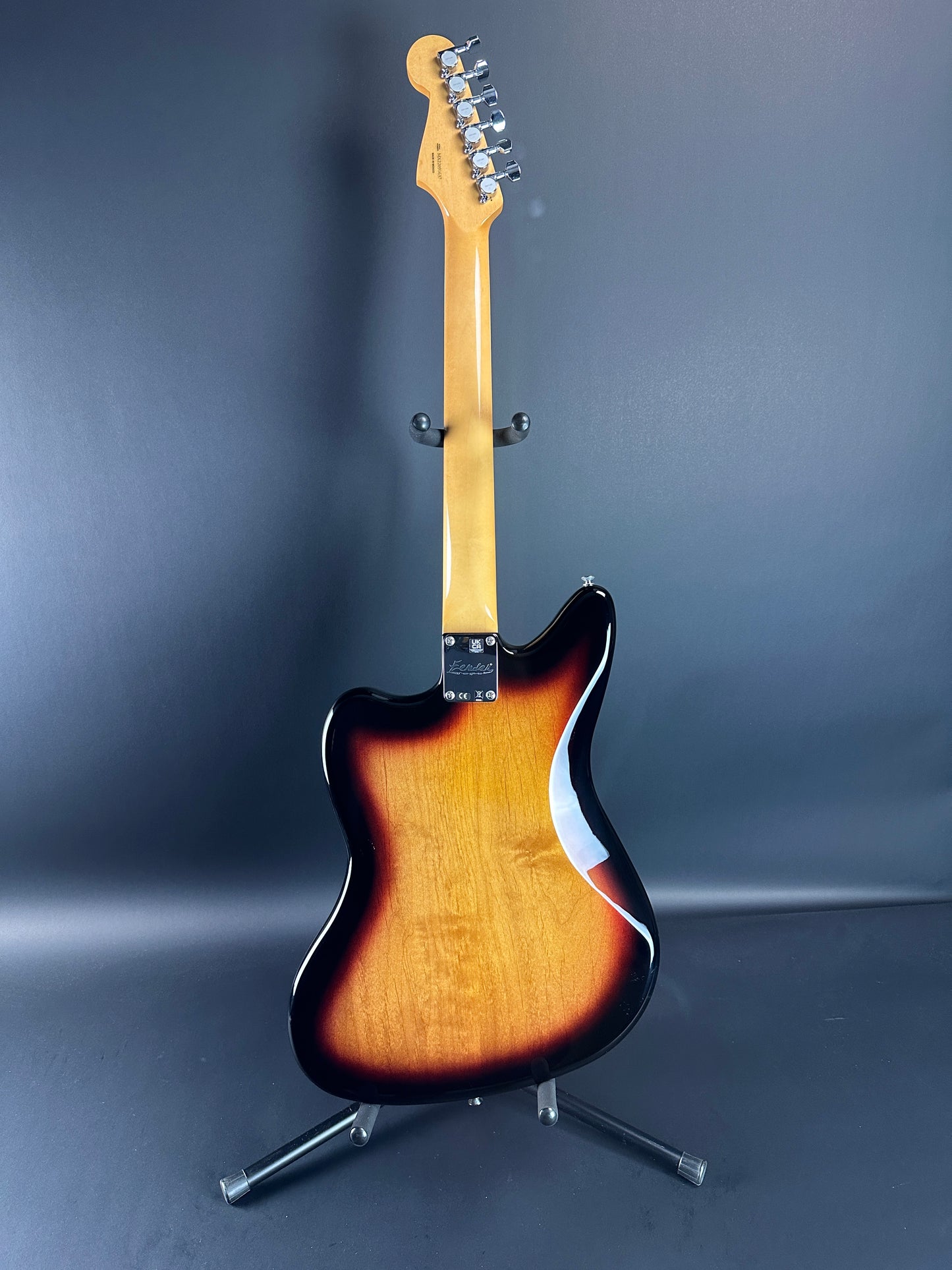 Full back of Used Fender Kurt Cobain Jaguar 3-Color Sunburst.