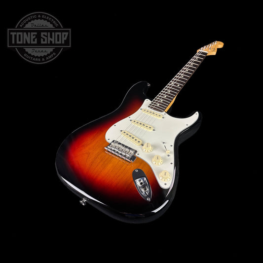 Front angle of Used 2015 Fender American Standard Strat Sunburst.