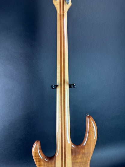 Back of neck of Used Carvin LB75 Five String Fretless.