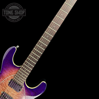 Fretboard of Used 2008 Ernie Ball Steve Morse Y2D Purple Sunset.