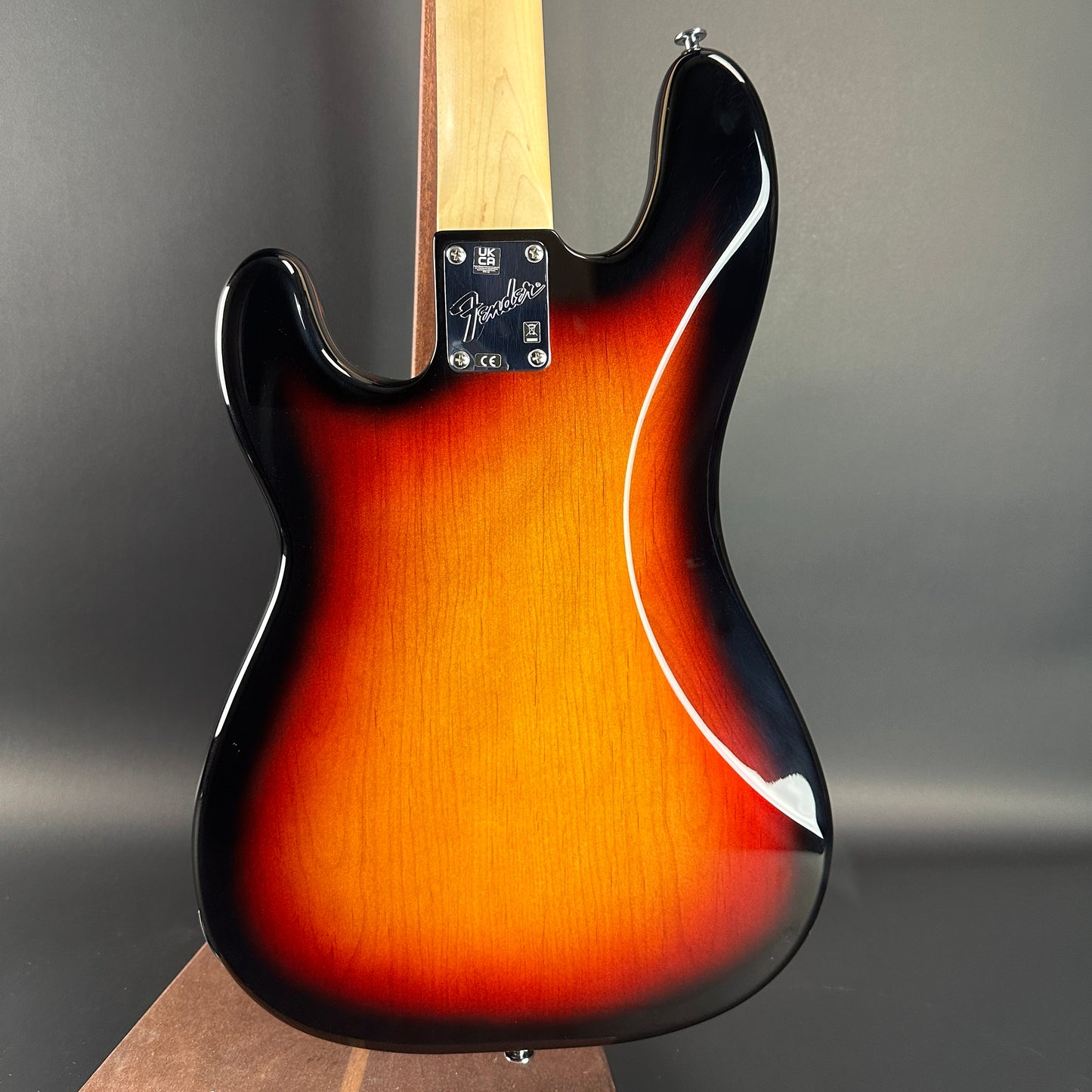 Back of Used 2013 Fender American Performer P Bass Sunburst.