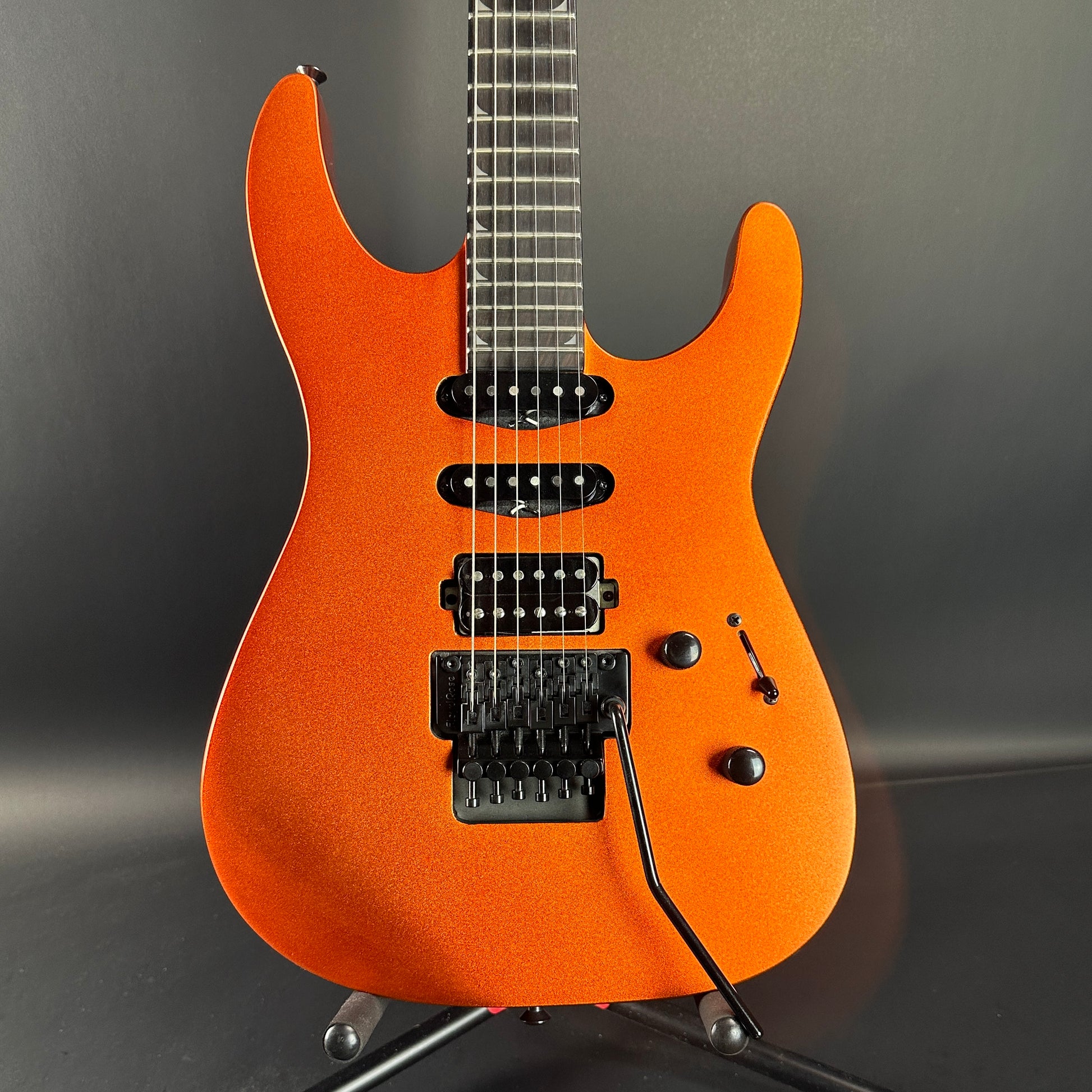 Front of Used Jackson Pro Series Soloist SL3 Satin Orange Blaze.