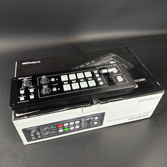 Used Roland V-1HD Video Switcher on top of box.