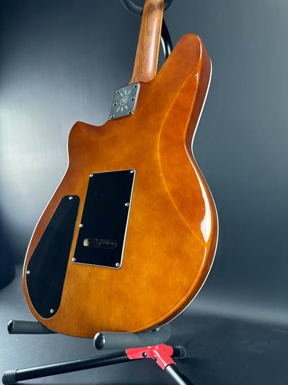 Back angle of Used Reverend Kingbolt RA Natural Flame Maple.