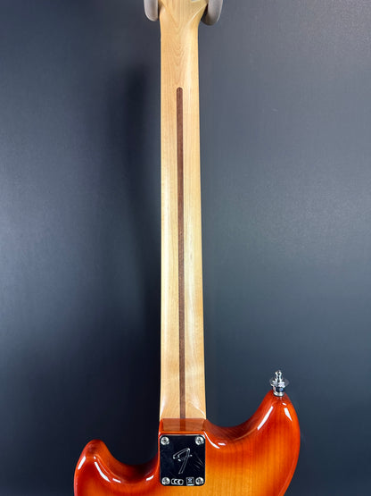 Back of neck of Used Fender Player Mustang Bass PJ Sienna Sunburst.