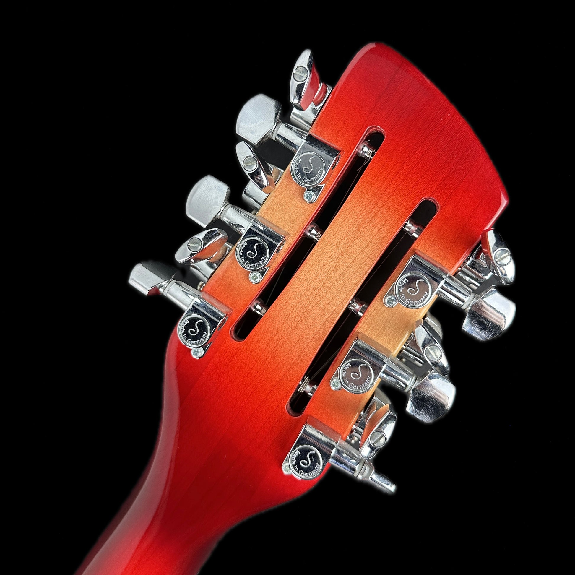 Back of headstock of Used Rickenbacker 620/12 Fireglow.