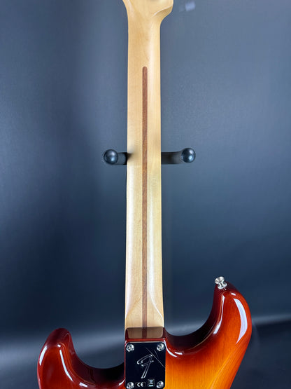 Back of neck of Used Fender Player Stratocaster Plus Top Sunburst.