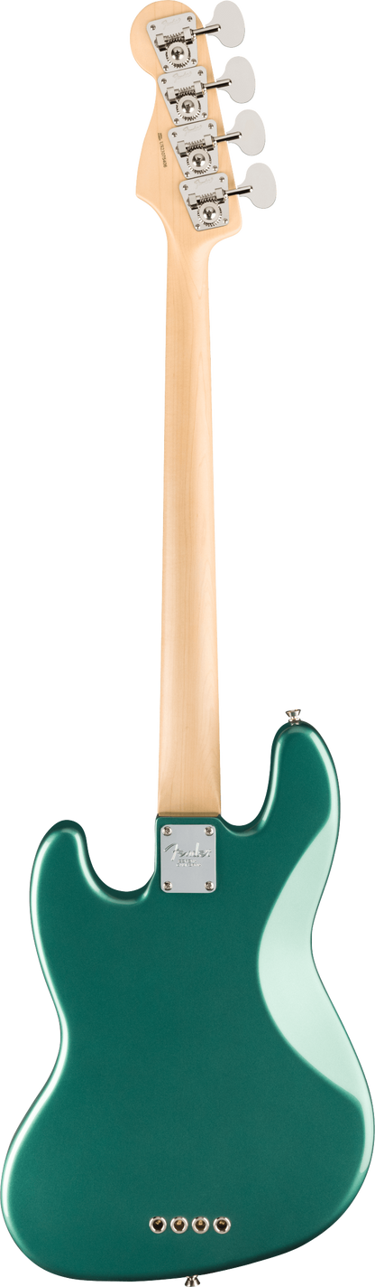 Back of Fender Adam Clayton Jazz Bass Rosewood Fingerboard Sherwood Green Metallic.