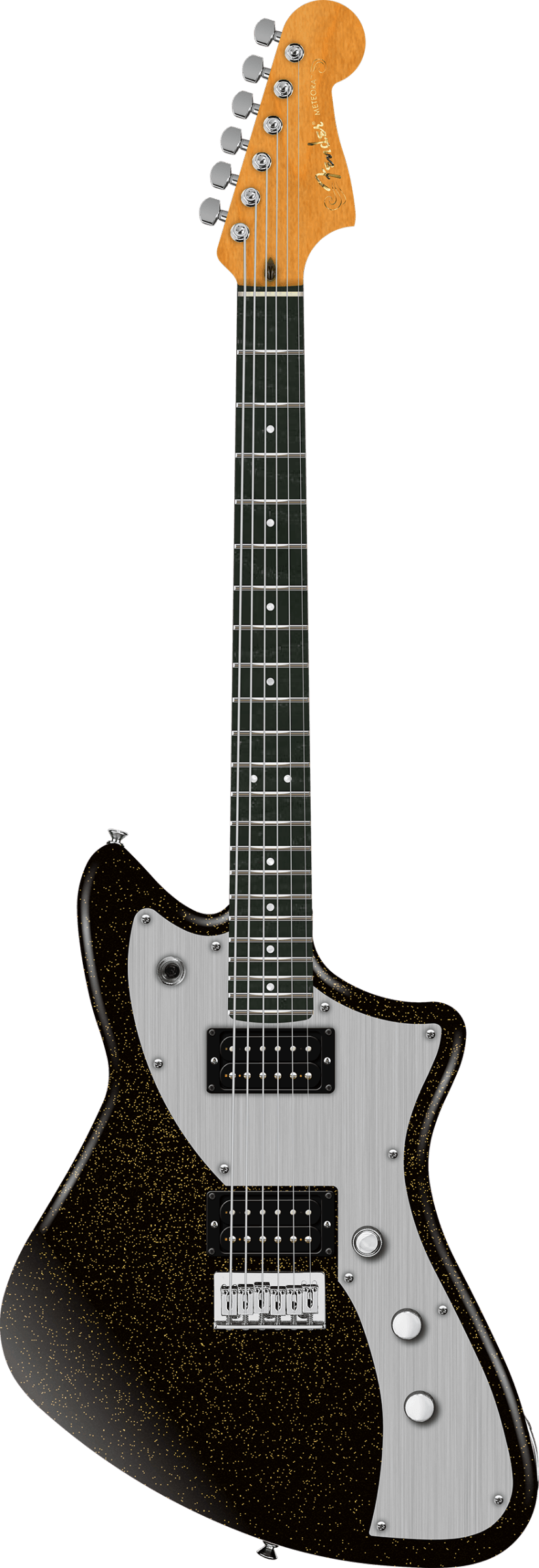 Full frontal of Fender American Ultra II Meteora Texas Tea Ebony.