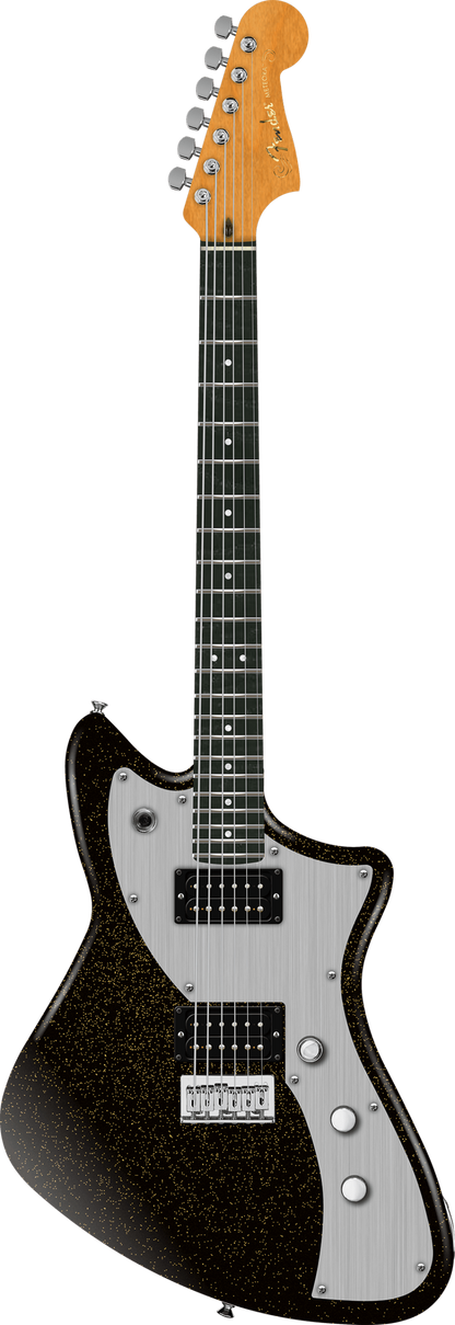 Full frontal of Fender American Ultra II Meteora Texas Tea Ebony.