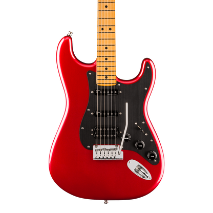 Front of Fender American Ultra II Stratocaster HSS Sinister Red Maple.