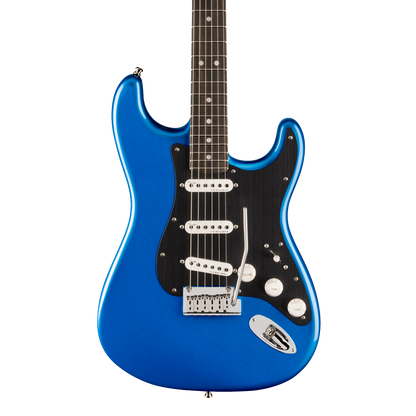 Front of Fender American Ultra II Stratocaster Noble Blue Ebony.