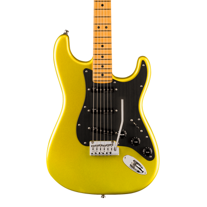 Front of Fender American Ultra II Stratocaster Solar Flare Maple.