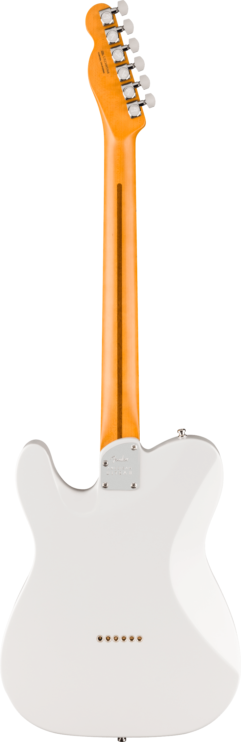 Back of Fender American Ultra II Telecaster Avalanche Maple.