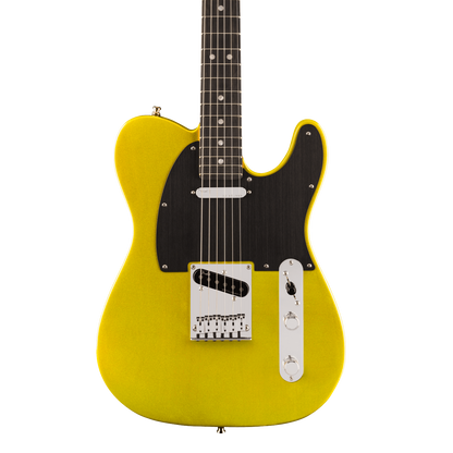 Front of Fender American Ultra II Telecaster Solar Flare Ebony.