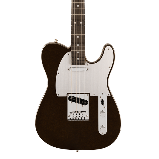 Front of Fender American Ultra II Telecaster Texas Tea Ebony.