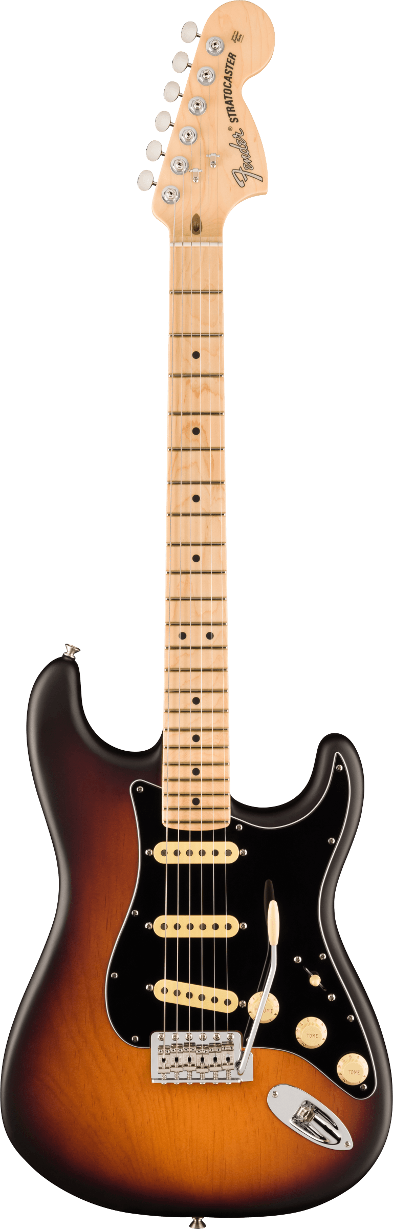 Full frontal of Fender Limited Edition American Performer Pine Stratocaster MP 2-Color Sunburst.