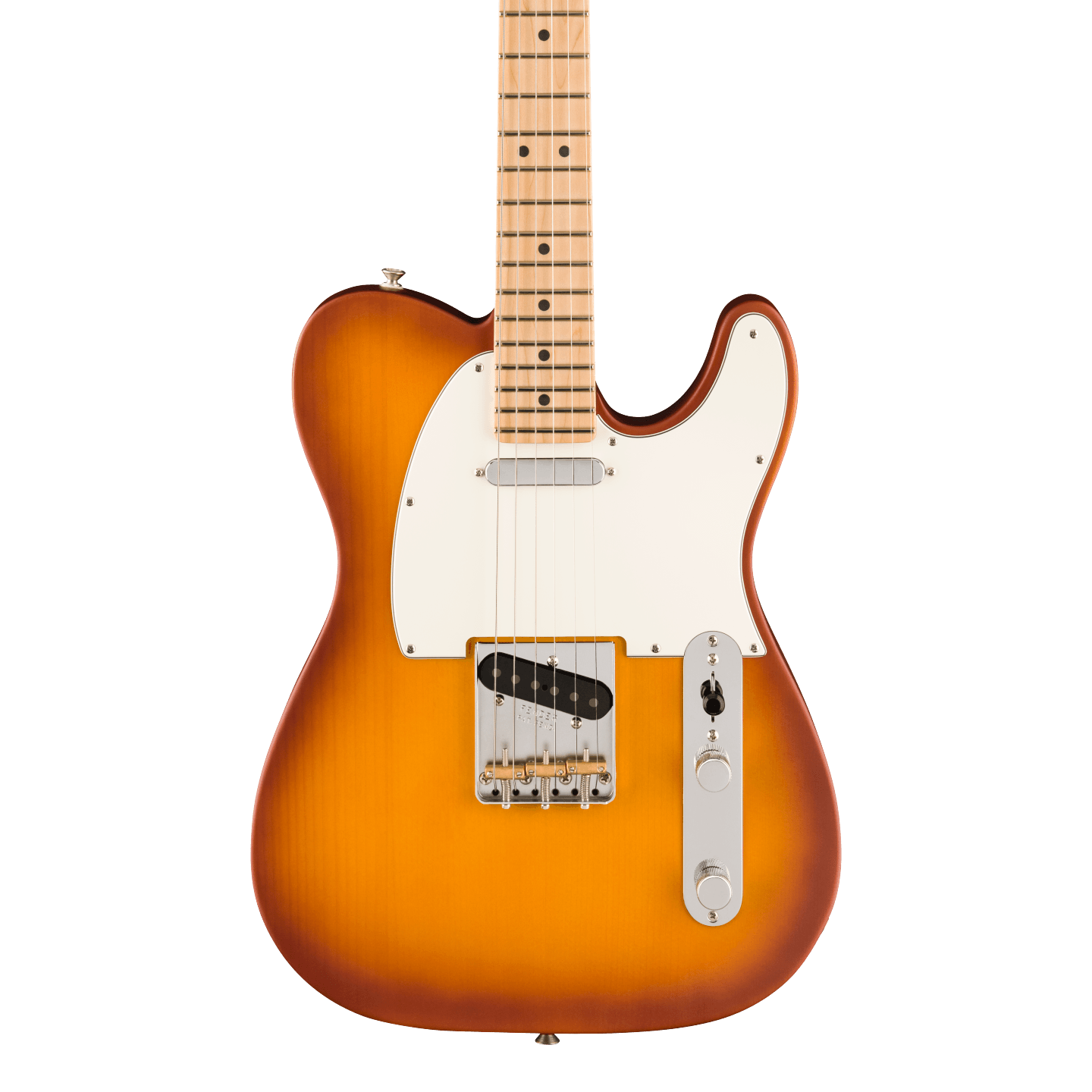 Front of Fender Limited Edition American Performer Telecaster MP Honey Burst.