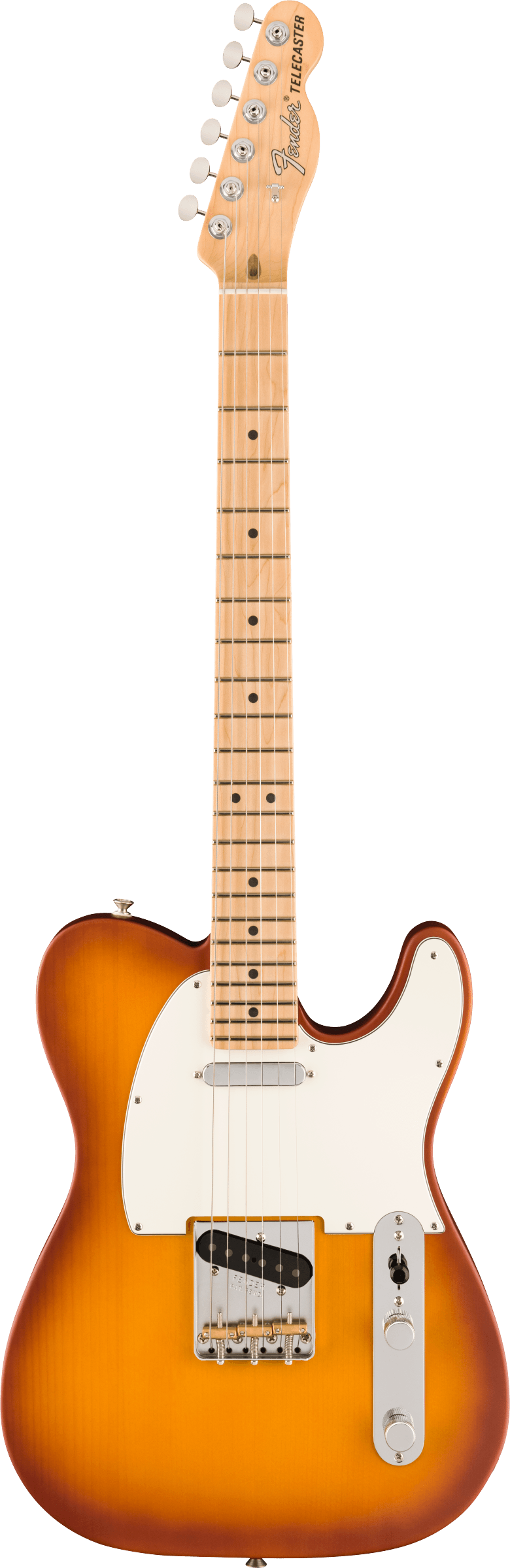 Full frontal of Fender Limited Edition American Performer Telecaster MP Honey Burst.